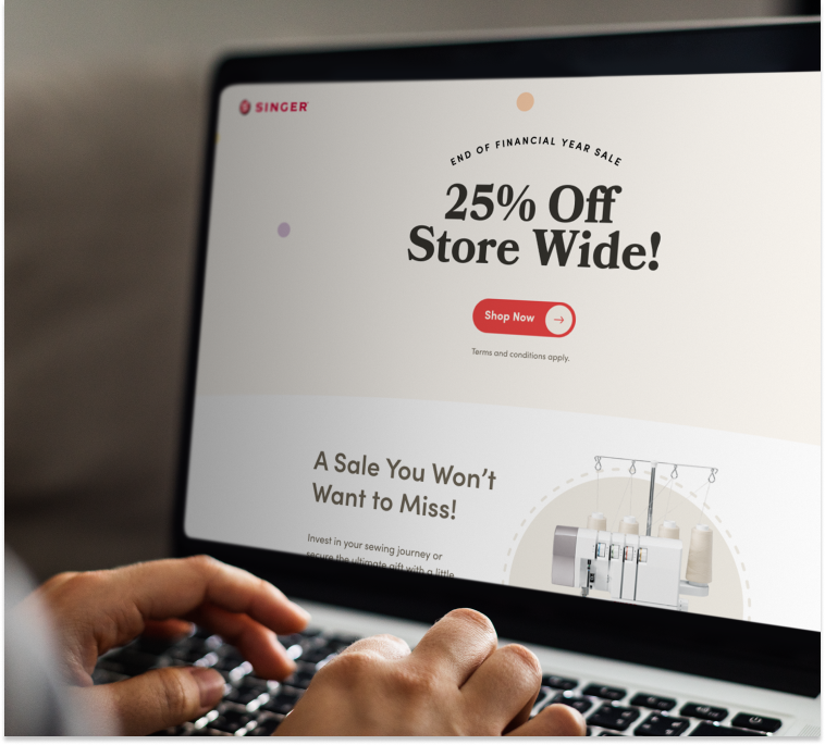 Singer store wide 25% off sale