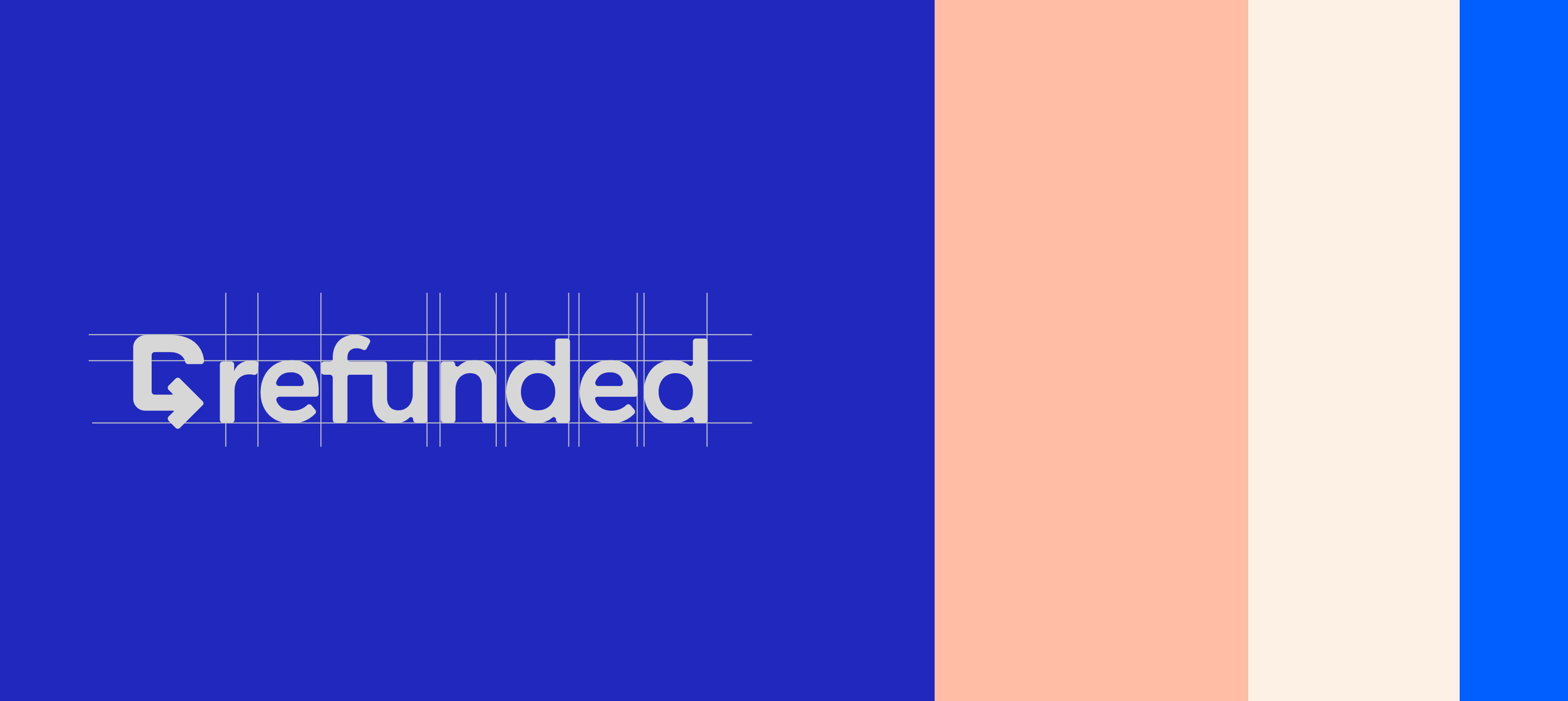 "Refunded logo on a blue background"