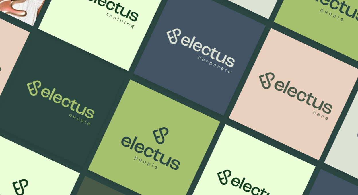 Desktop screen mockup of the Electus People website